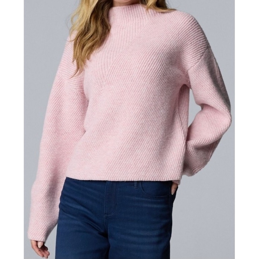 NWT Women Seamed Detail Sweater Coquette Casual Chic Preppy Minimalist Cozy XXL